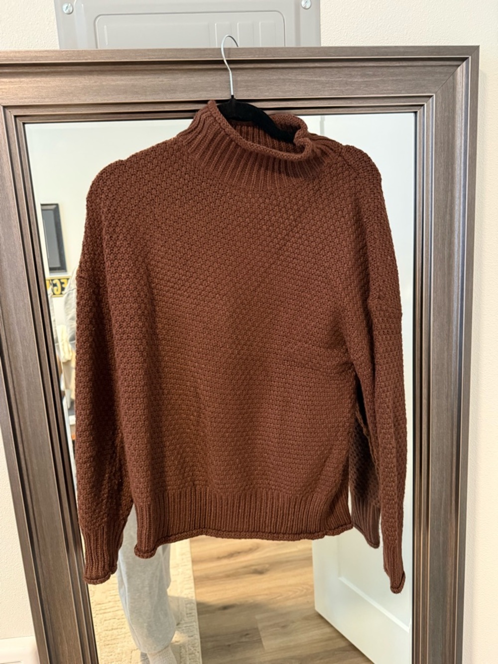 Brown Mock Neck Women's Sweater
